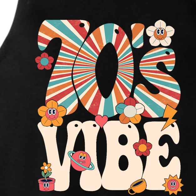 70s Vibe 70s Costume Peace Groovy Hippie 70s Theme Party Ladies Tri-Blend Wicking Tank