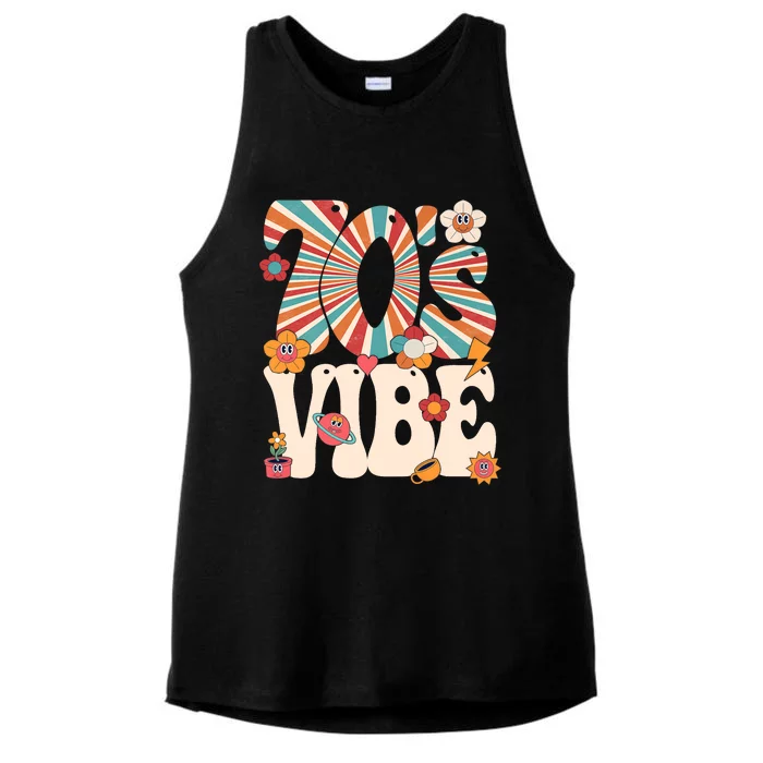 70s Vibe 70s Costume Peace Groovy Hippie 70s Theme Party Ladies Tri-Blend Wicking Tank