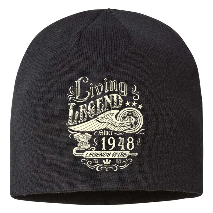 75th vintage Birthday 75 Living Legend Never Die 1948 Birthday 8 1/2in Sustainable Knit Beanie