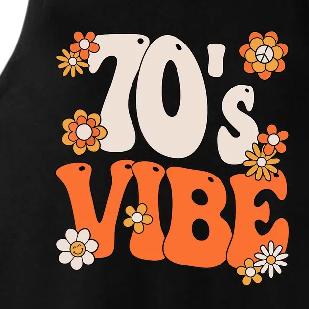 70S Vibe Costume 70s Party Outfit Groovy Hippie Peace Retro Ladies Tri-Blend Wicking Tank