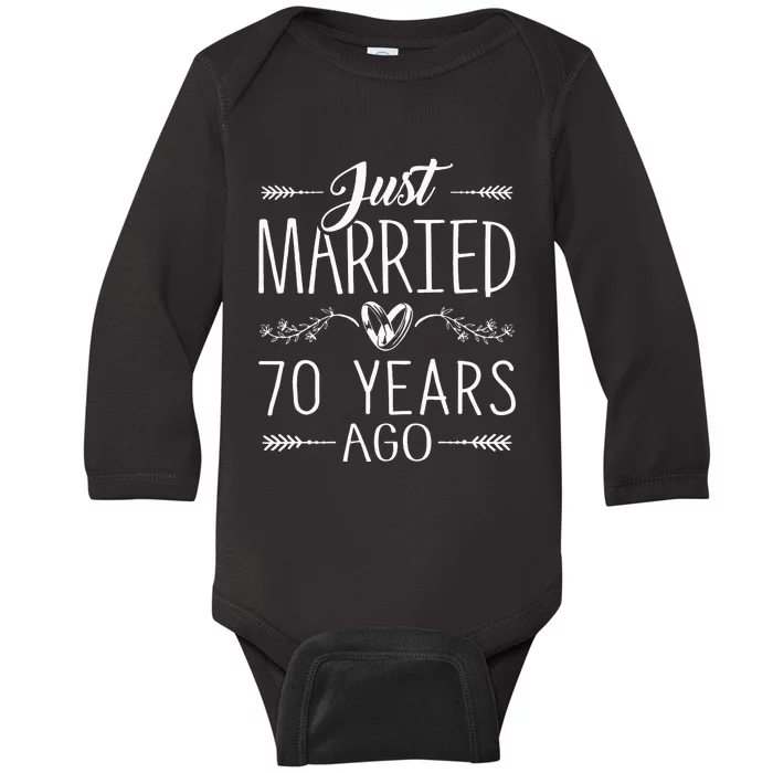 70th Wedding Anniversary 70 Years Marriage Matching Baby Long Sleeve Bodysuit