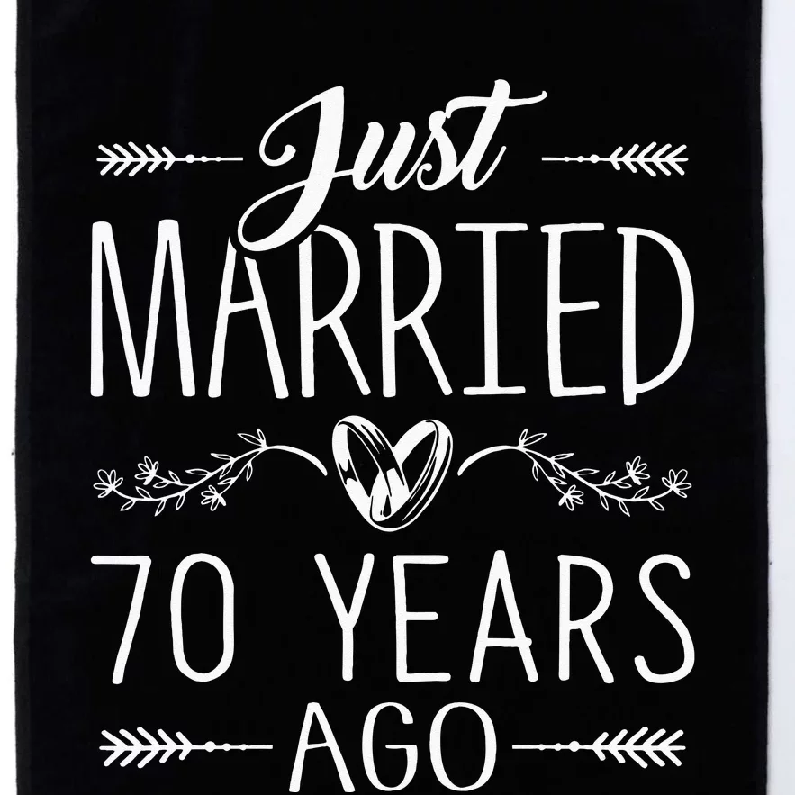 70th Wedding Anniversary 70 Years Marriage Matching Platinum Collection Golf Towel