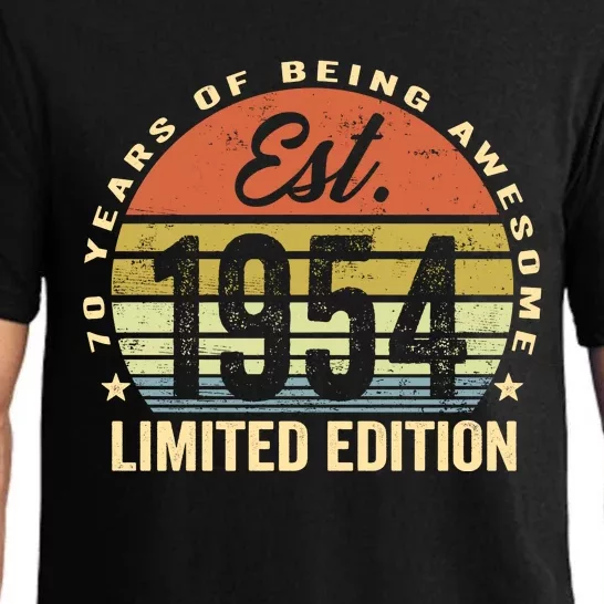 70 Years Of Being Awesome Est 1954 Limited Edition Pajama Set