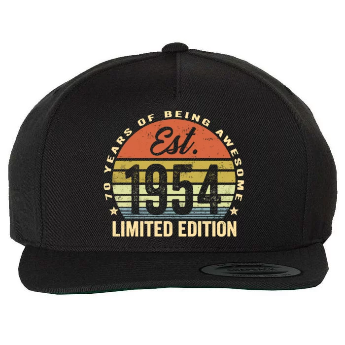 70 Years Of Being Awesome Est 1954 Limited Edition Wool Snapback Cap