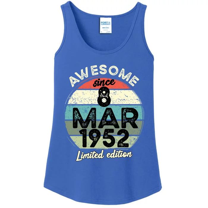 70 Year Old Birthday Gift 8 March 1952 70th Birthday Cute Gift Ladies Essential Tank