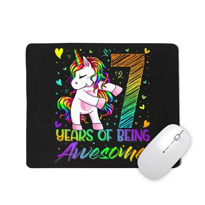 7 Year Old Gifts Unicorn Flossing 7th Birthday Girl Party Mousepad