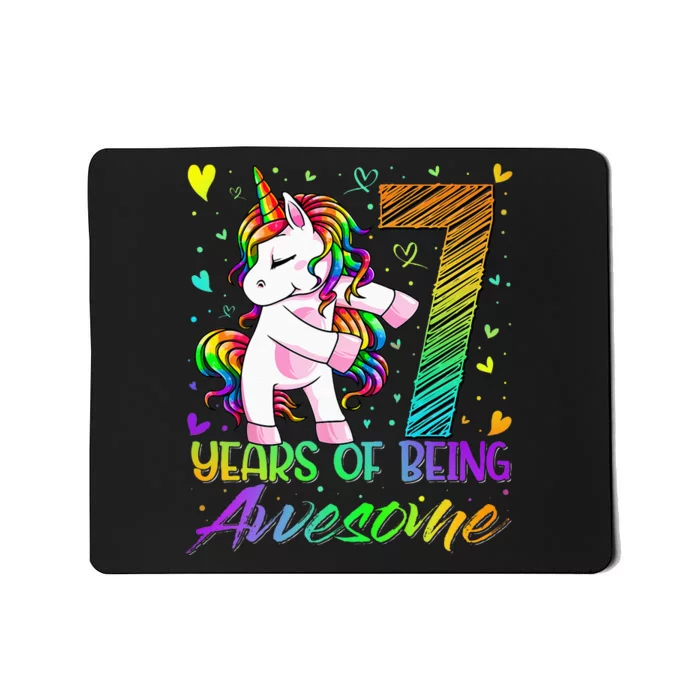 7 Year Old Gifts Unicorn Flossing 7th Birthday Girl Party Mousepad