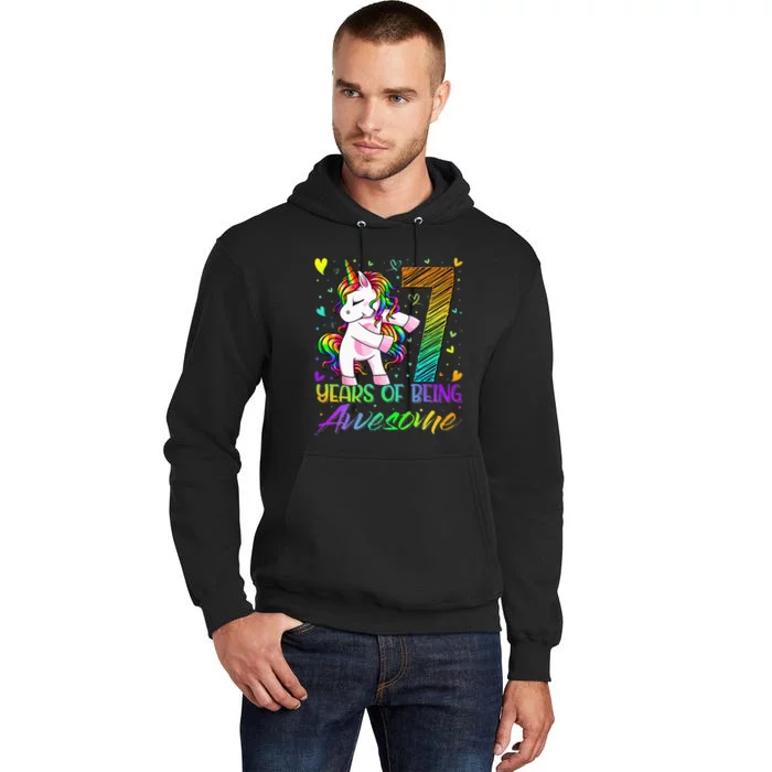 7 Year Old Gifts Unicorn Flossing 7th Birthday Girl Party Tall Hoodie