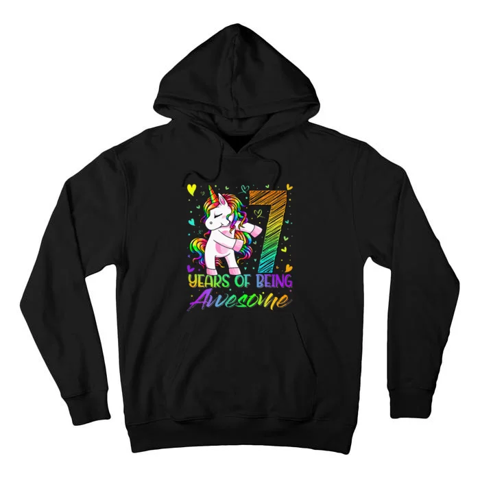 7 Year Old Gifts Unicorn Flossing 7th Birthday Girl Party Tall Hoodie