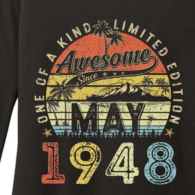 75 Year Old Awesome Since May 1948 75th Birthday Womens CVC Long Sleeve Shirt