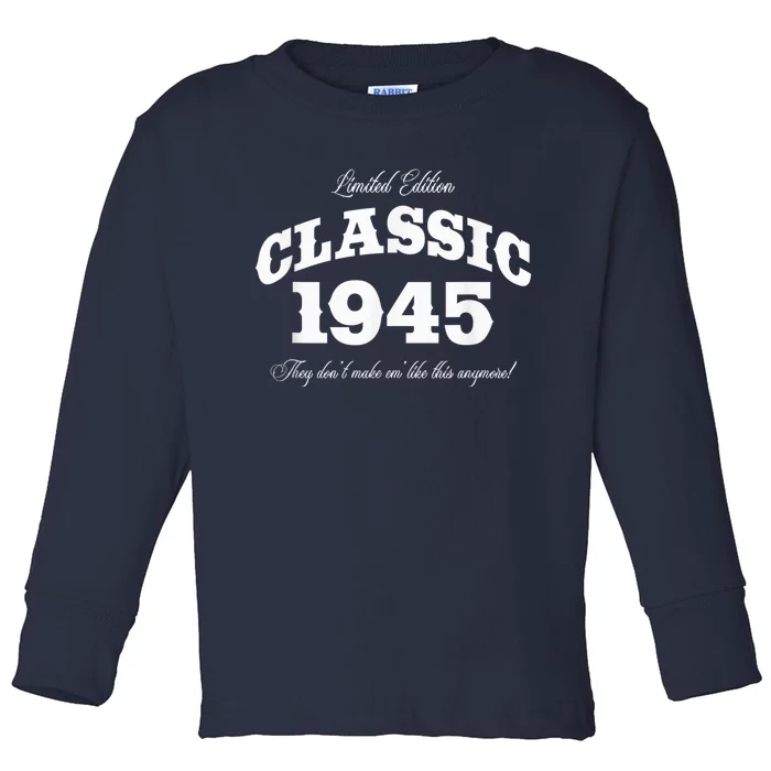 78 Year Old: Vintage Classic Car 1945 78th Birthday Present Toddler Long Sleeve Shirt