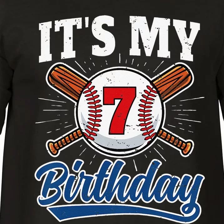 7 Years Old Baseball Player 7th Birthday Party Comfort Colors T-Shirt