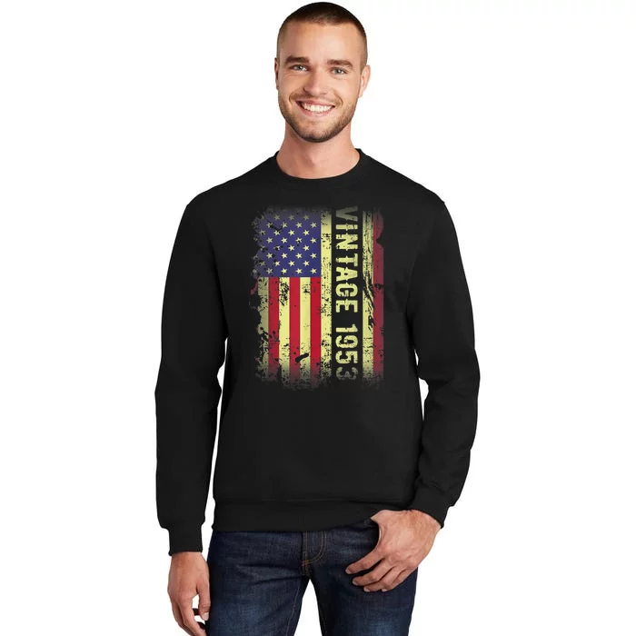 70 Year Old Gifts Vintage 1953 American Flag 70th Birthday Sweatshirt