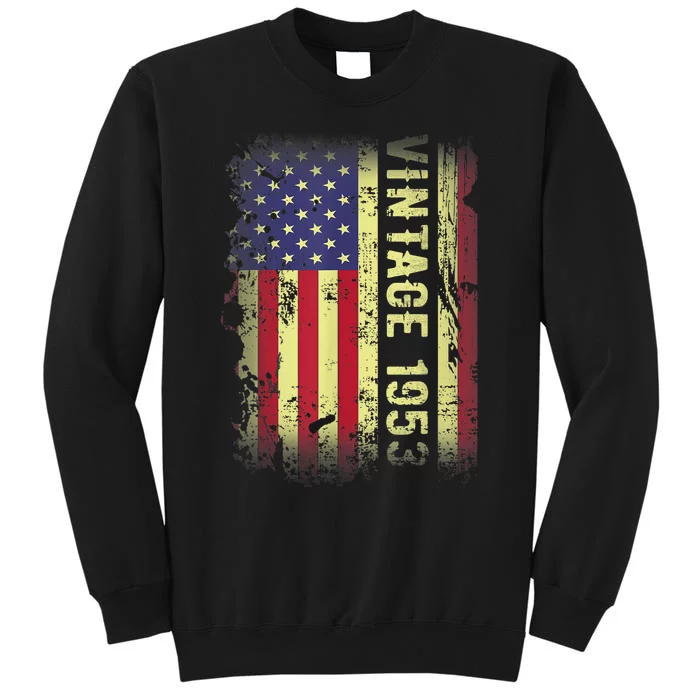 70 Year Old Gifts Vintage 1953 American Flag 70th Birthday Sweatshirt