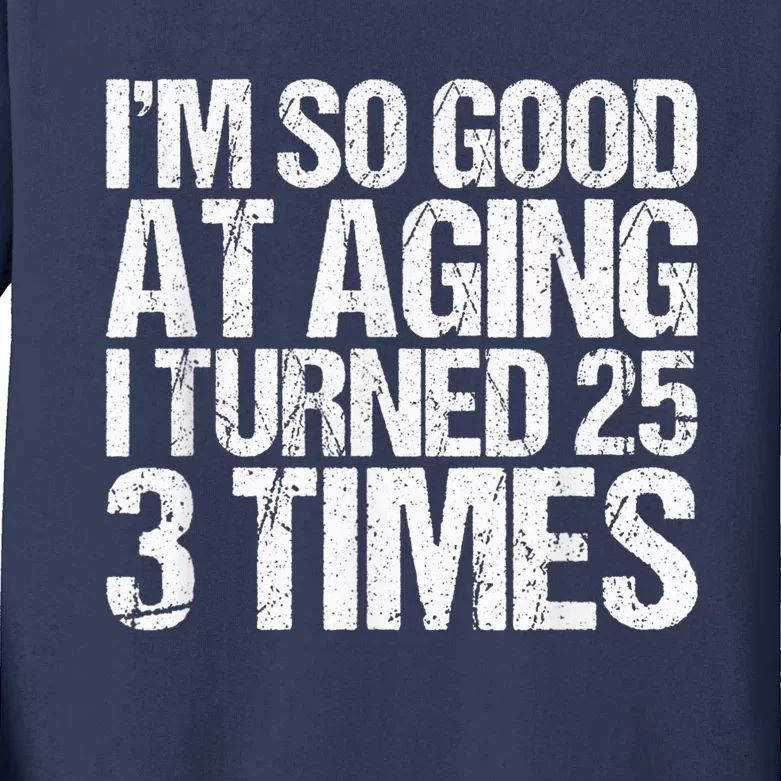 75 Years Old 1945 B Day Gift Funny 75th Birthday Present Kids Long Sleeve Shirt