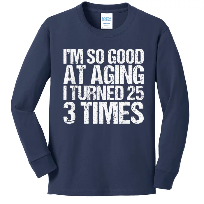 75 Years Old 1945 B Day Gift Funny 75th Birthday Present Kids Long Sleeve Shirt