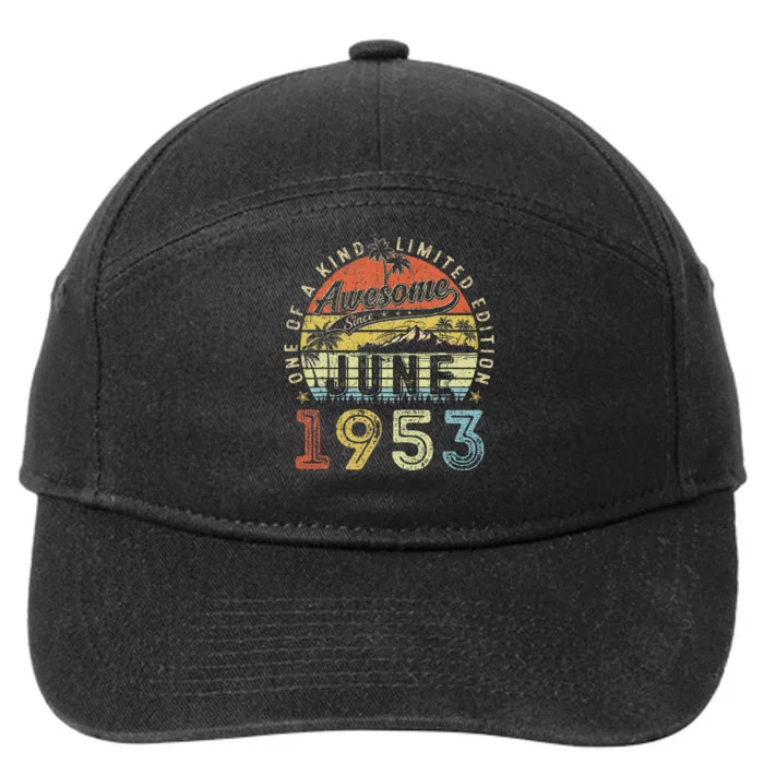 70 Year Old Awesome Since June 1953 70th Birthday 7-Panel Snapback Hat