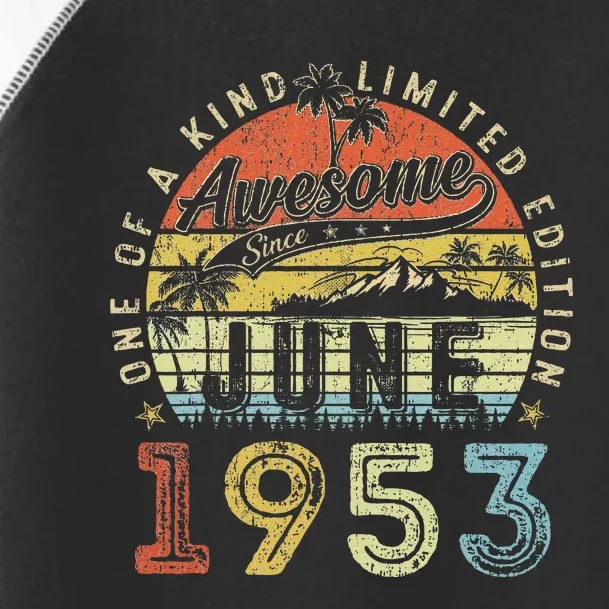 70 Year Old Awesome Since June 1953 70th Birthday Toddler Fine Jersey T-Shirt