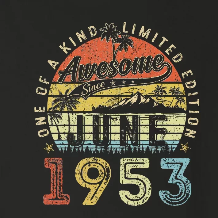 70 Year Old Awesome Since June 1953 70th Birthday Toddler Long Sleeve Shirt