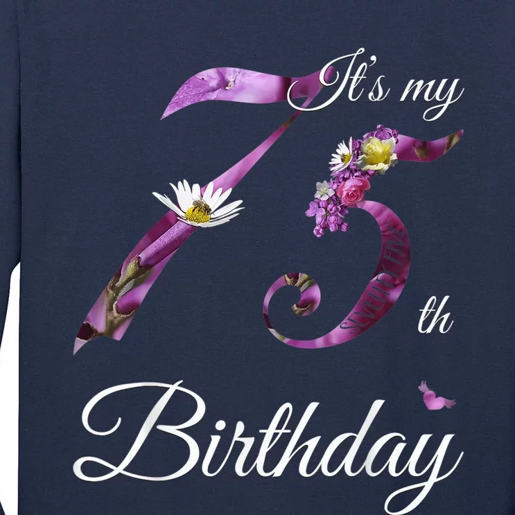 75 Year Old Shirt Floral 1948 It's My 75th Birthday Present Gift Tall Long Sleeve T-Shirt