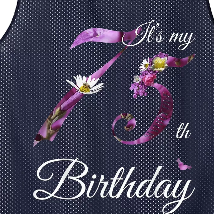 75 Year Old Shirt Floral 1948 It's My 75th Birthday Present Gift Mesh Reversible Basketball Jersey Tank