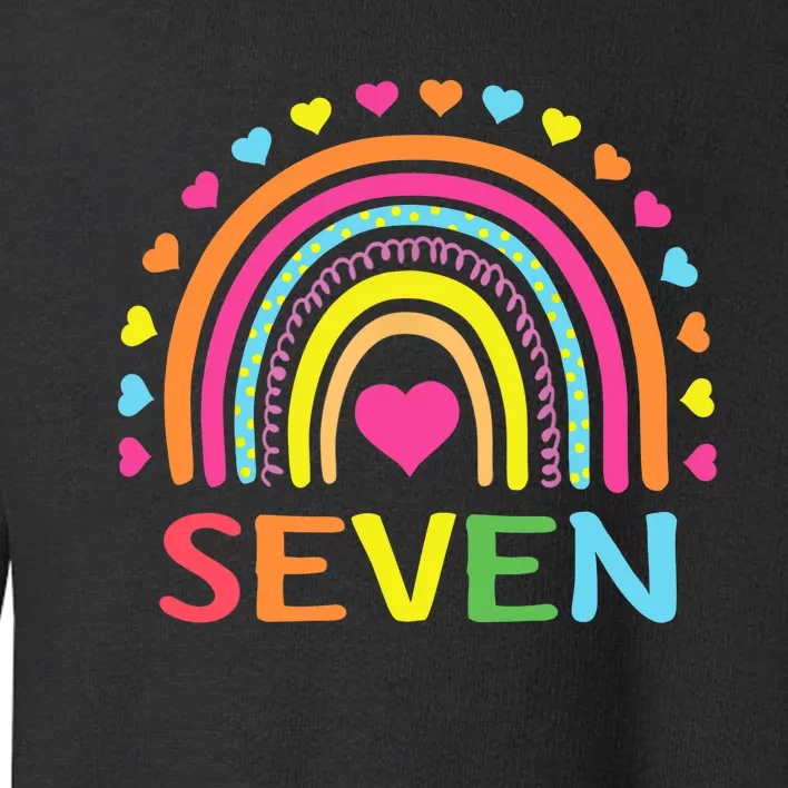 7 Years Old Rainbow 7th Birthday Gift For Girl Boy Toddler Sweatshirt