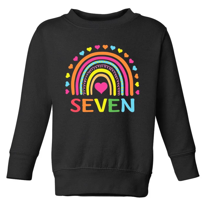 7 Years Old Rainbow 7th Birthday Gift For Girl Boy Toddler Sweatshirt