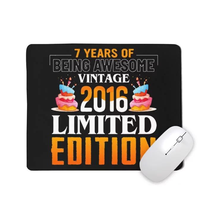 7 Years Old Vintage 2016 Birthday Gifts 7th Birthday Gifts Mousepad