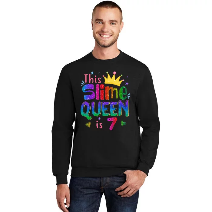 7 Year Old Gift This Slime Queen Is 7th Birthday Girl Teen Sweatshirt