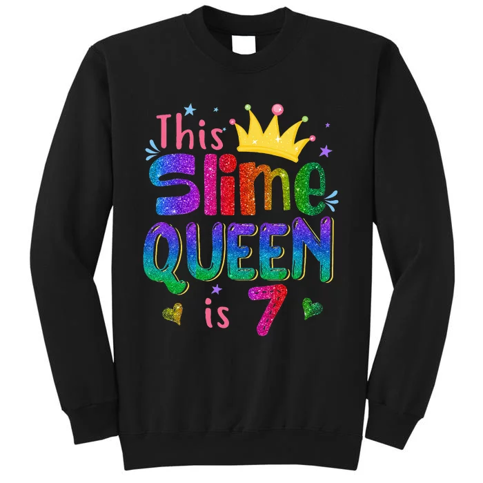 7 Year Old Gift This Slime Queen Is 7th Birthday Girl Teen Sweatshirt