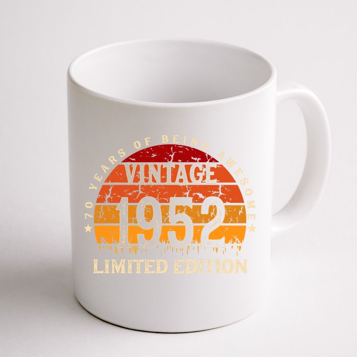 70 Year Old Gifts Retro Vintage 1952 Limited Edition 70th Birthday Front & Back Coffee Mug