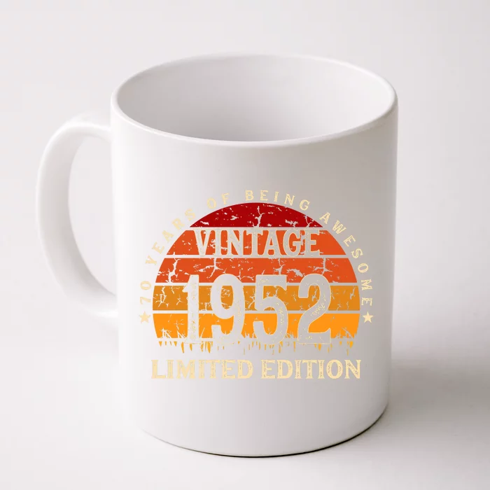 70 Year Old Gifts Retro Vintage 1952 Limited Edition 70th Birthday Front & Back Coffee Mug