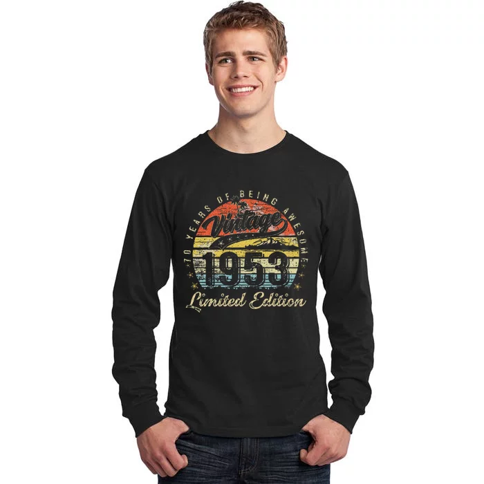 70 Year Old Gifts Vintage 1953 Limited Edition 70th Birthday Tall Long Sleeve T-Shirt