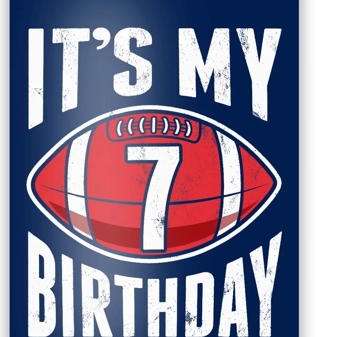 7 Years Old American Football 7th Birthday Boy Retro Style Poster