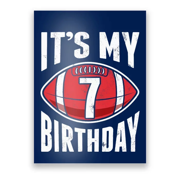 7 Years Old American Football 7th Birthday Boy Retro Style Poster