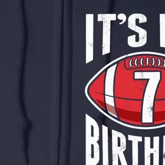 7 Years Old American Football 7th Birthday Boy Retro Style Full Zip Hoodie