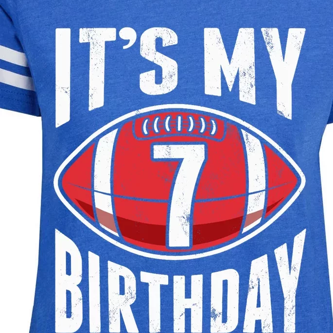 7 Years Old American Football 7th Birthday Boy Retro Style Enza Ladies Jersey Football T-Shirt