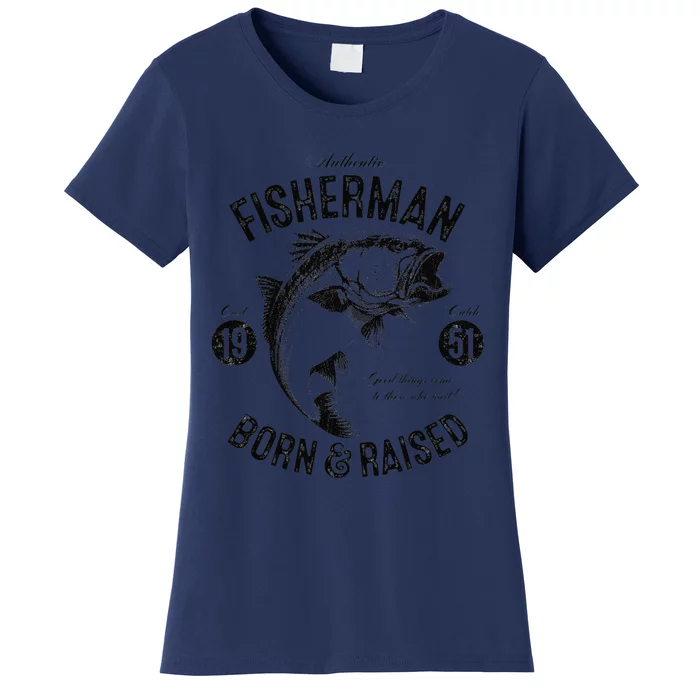 72 Year Old Fisherman Fishing 1951 72nd Birthday Cute Women's T-Shirt