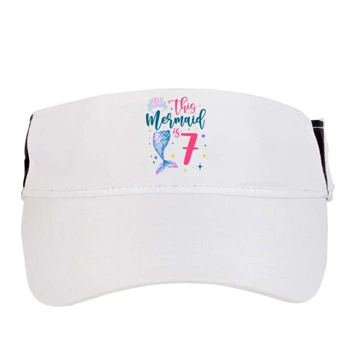 7 Year Old Mermaid Queen 7th Birthday Girl Kids Seven B Day Adult Drive Performance Visor