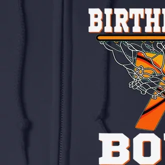 7 Years Old Basketball Boy 7th Birthday Party Celebration Full Zip Hoodie