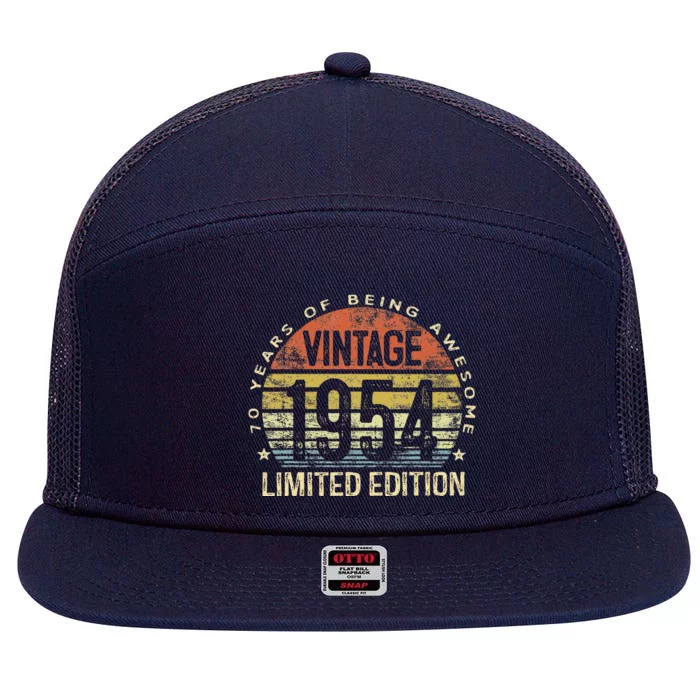 70 Year Old Gifts Vintage 1954 Limited Edition 70th Birthday 7 Panel Mesh Trucker Snapback Hat