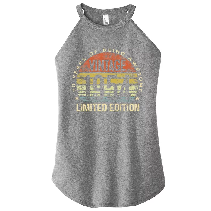 70 Year Old Gifts Vintage 1954 Limited Edition 70th Birthday Women’s Perfect Tri Rocker Tank