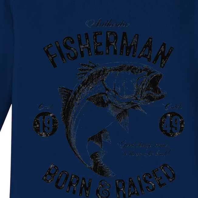 74 Year Old Fisherman Fishing 1949 74th Birthday Gift Baby Long Sleeve Bodysuit