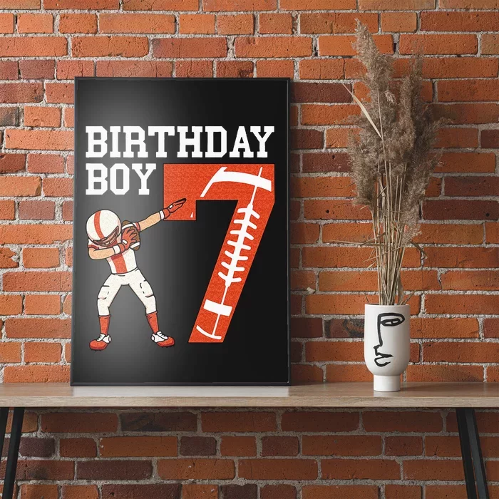 7 Years Old Boy Football Player 7th Football Birthday Poster