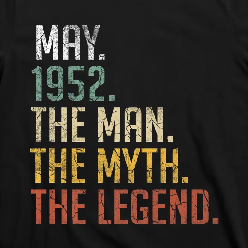 71 Year Old Gift May 1952 Man Myth Legend 71st Birthday T-Shirt