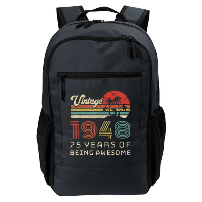 75 Year Old Birthday Present Vintage 1948 75th Birthday Present Daily Commute Backpack