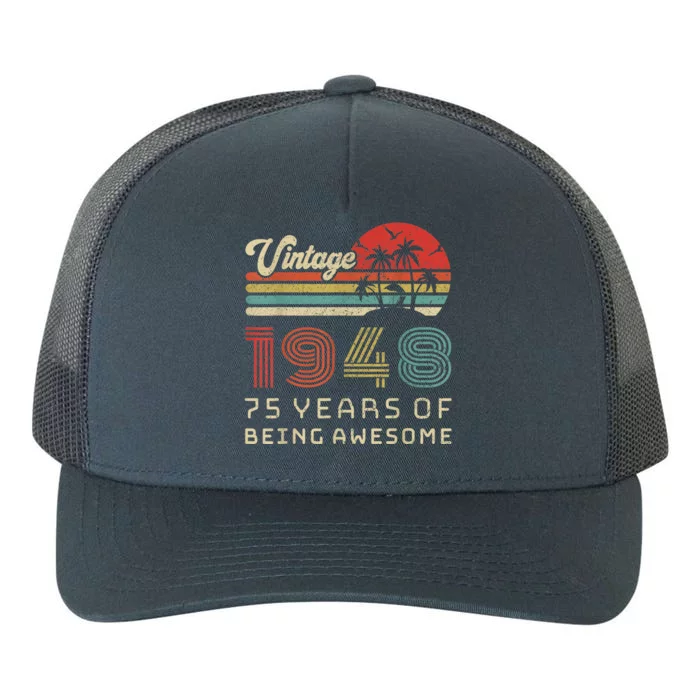 75 Year Old Birthday Present Vintage 1948 75th Birthday Present Yupoong Adult 5-Panel Trucker Hat