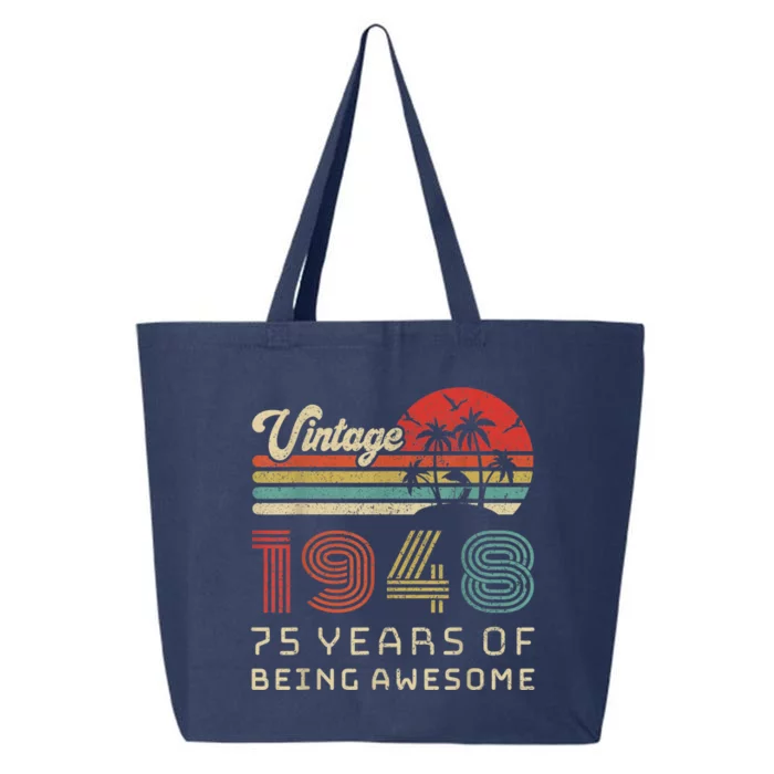 75 Year Old Birthday Present Vintage 1948 75th Birthday Present 25L Jumbo Tote