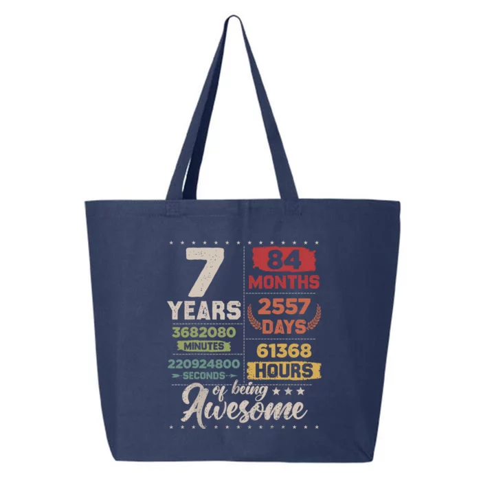 7 Years Of Being Awesome Retro Countdown 7th Birthday 25L Jumbo Tote