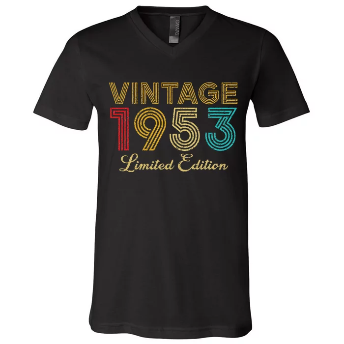 70 Years Old Vintage 1953 Limited Edition 70th Birthday V-Neck T-Shirt